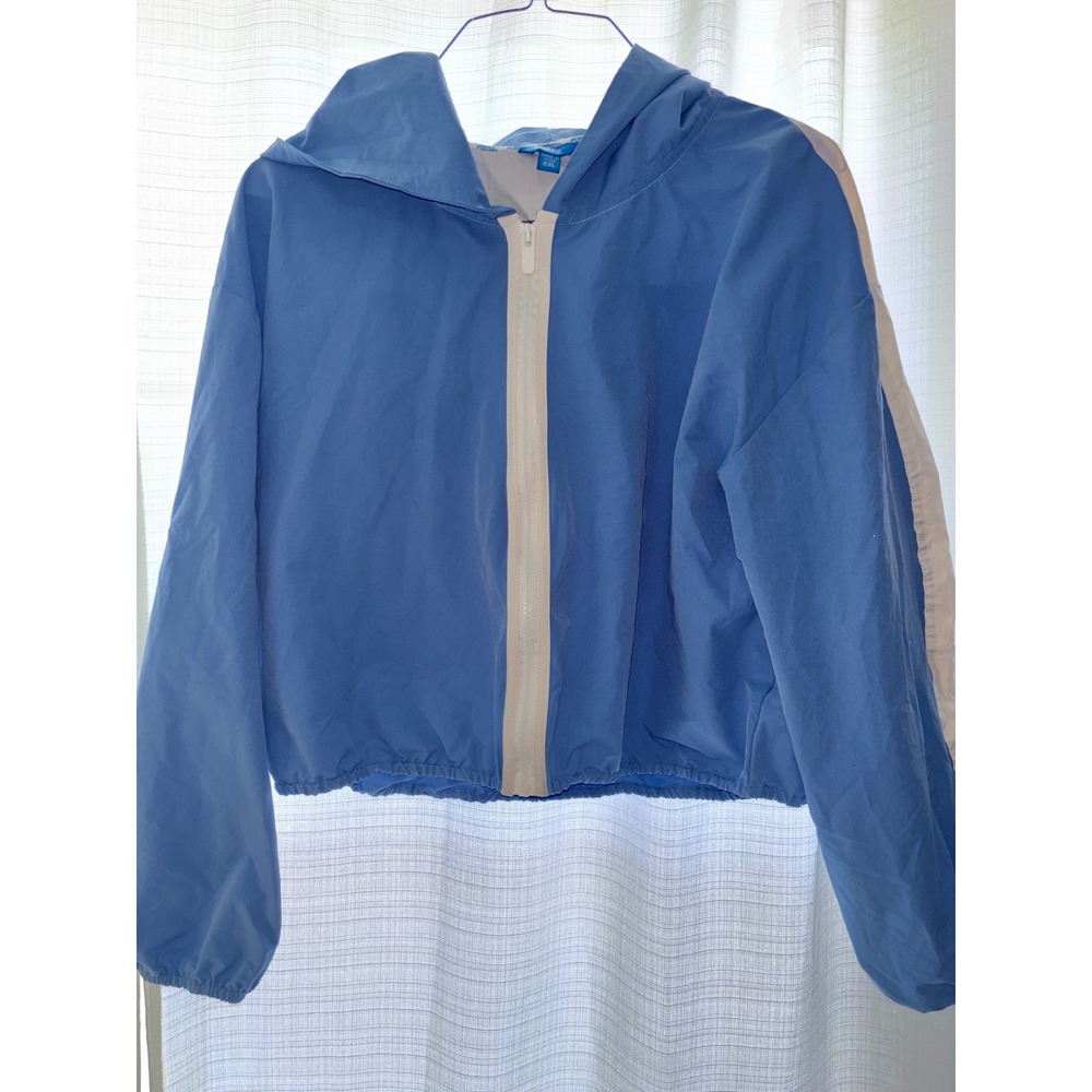 Prince Pickleball Blue White Colorblock Hooded Windbreaker Jacket Kids XXL